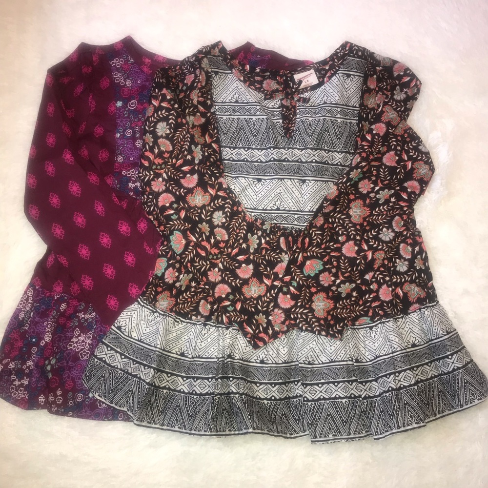 2 NWT Arizona jeans pink black boho tops L6